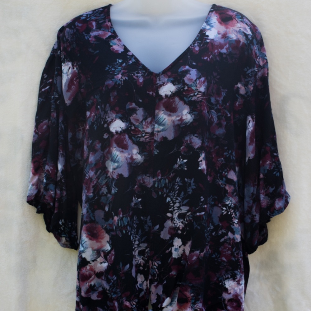 Floral Blouse with Tie
